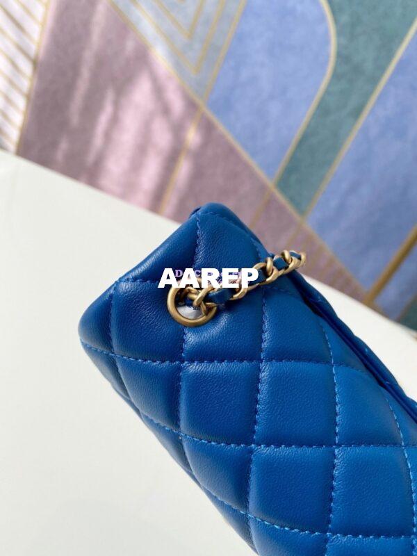 Replica Chanel Lambskin Charm Strap Flap Bag AS1787 Blue 8