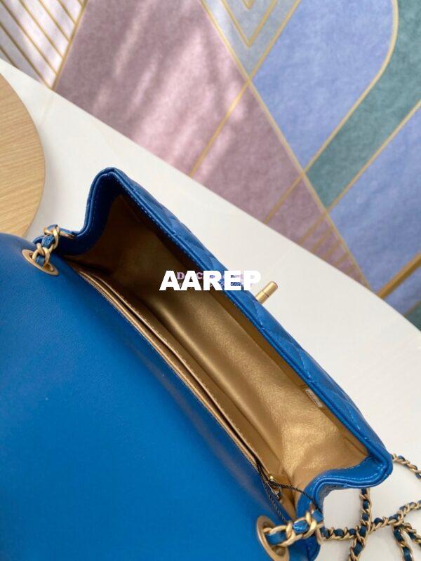 Replica Chanel Lambskin Charm Strap Flap Bag AS1787 Blue 10