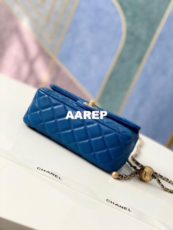 Replica Chanel Lambskin Charm Strap Flap Bag AS1787 Blue 11
