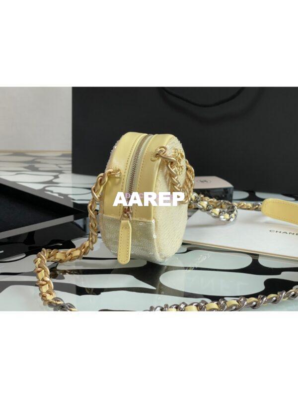 Replica Chanel Sequins 19 Clutch With Chain AP0945 Yellow 6
