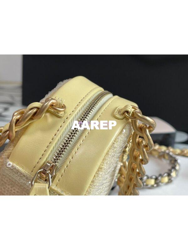 Replica Chanel Sequins 19 Clutch With Chain AP0945 Yellow 7