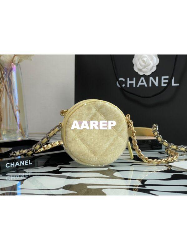 Replica Chanel Sequins 19 Clutch With Chain AP0945 Yellow 10