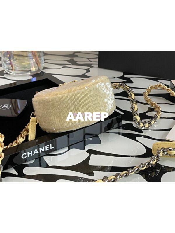 Replica Chanel Sequins 19 Clutch With Chain AP0945 Yellow 11