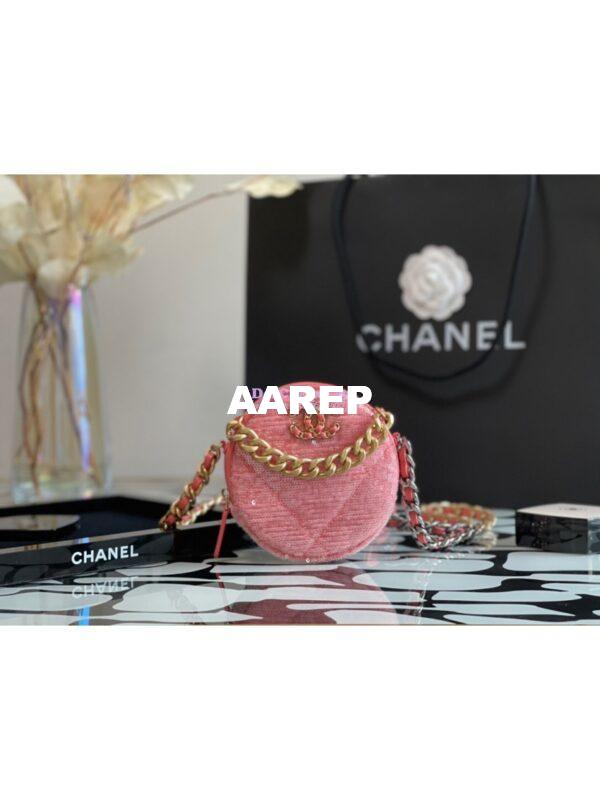Replica Chanel Sequins 19 Clutch With Chain AP0945 Coral 3