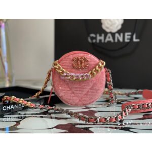Replica Chanel Sequins 19 Clutch With Chain AP0945 Coral 2