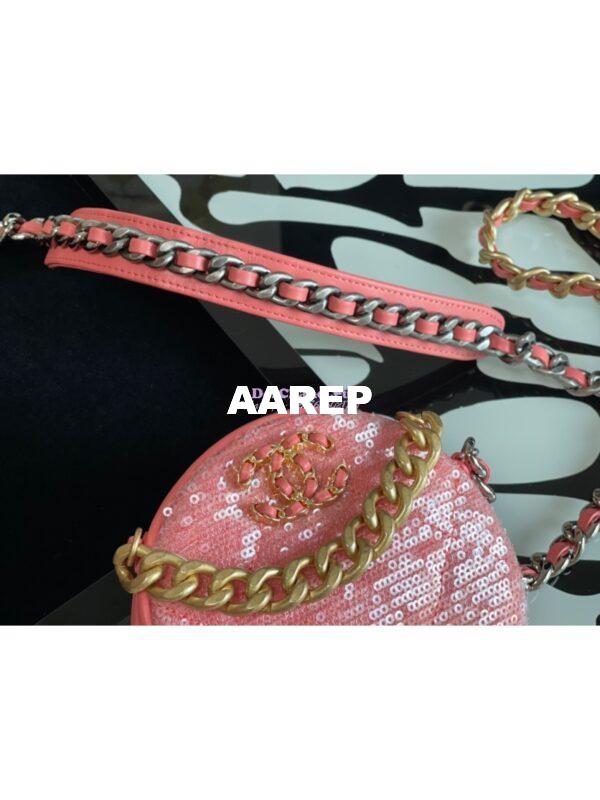 Replica Chanel Sequins 19 Clutch With Chain AP0945 Coral 6