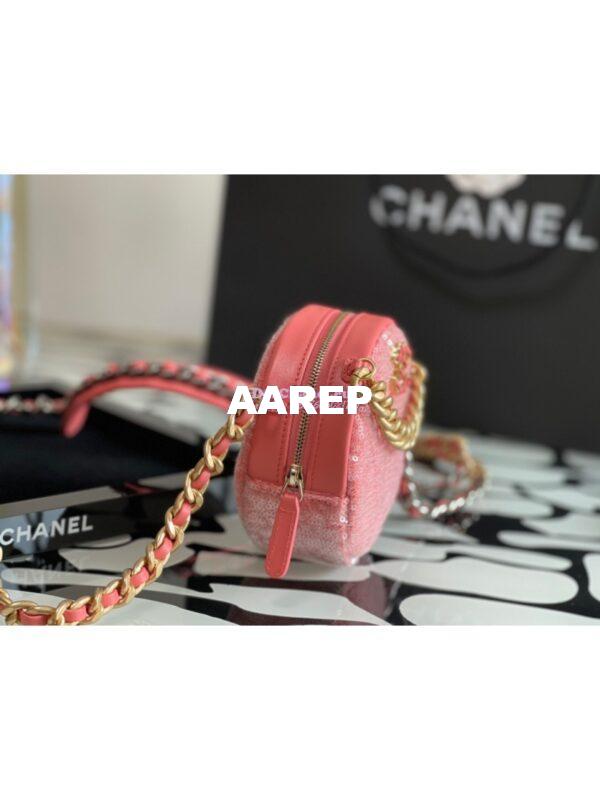 Replica Chanel Sequins 19 Clutch With Chain AP0945 Coral 7