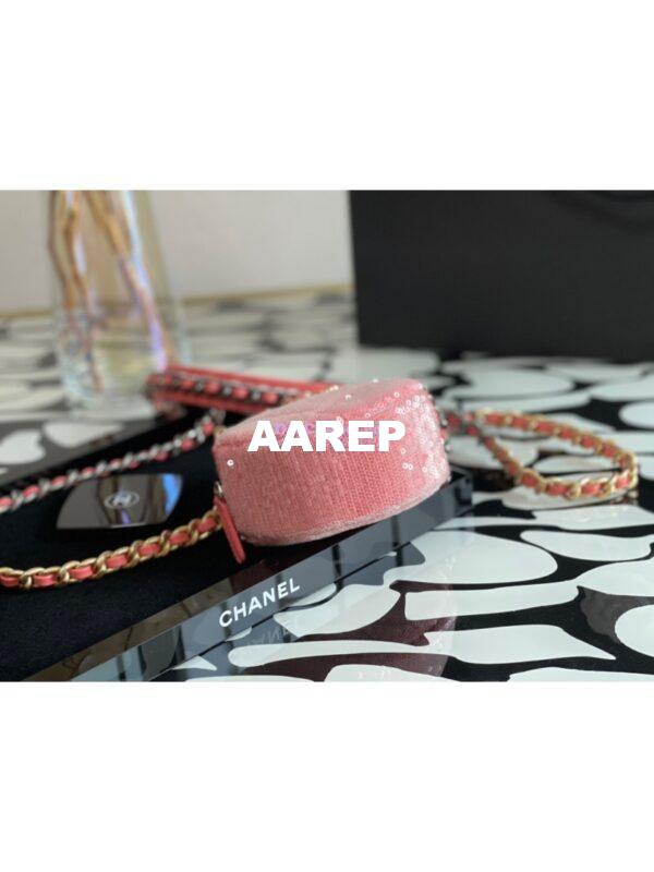 Replica Chanel Sequins 19 Clutch With Chain AP0945 Coral 8