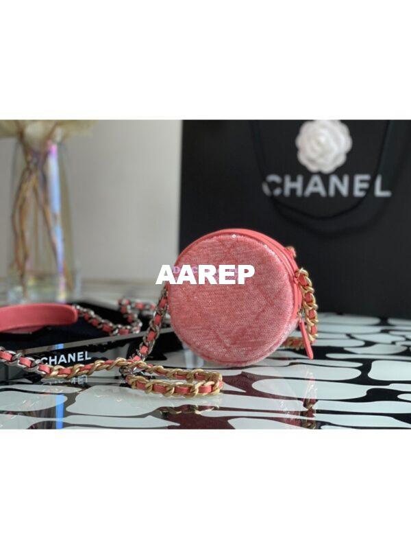 Replica Chanel Sequins 19 Clutch With Chain AP0945 Coral 9