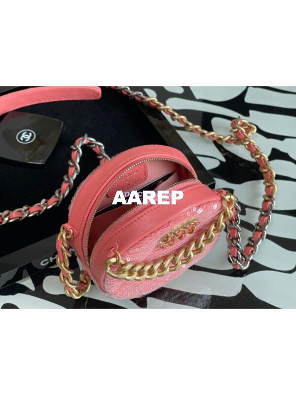 Replica Chanel Sequins 19 Clutch With Chain AP0945 Coral 10