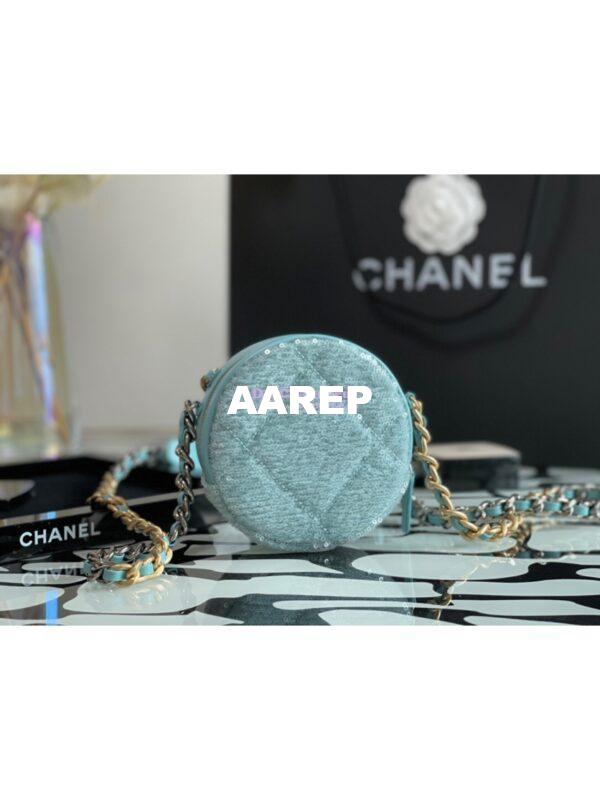 Replica Chanel Sequins 19 Clutch With Chain AP0945 Green 9