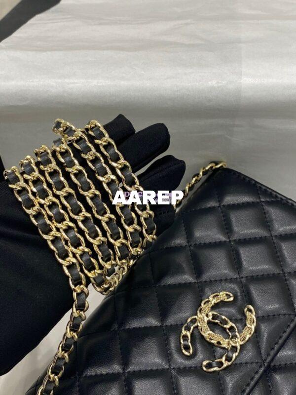 Replica Chanel Wallet On Chain WOC Lambskin AP1794 Black 6