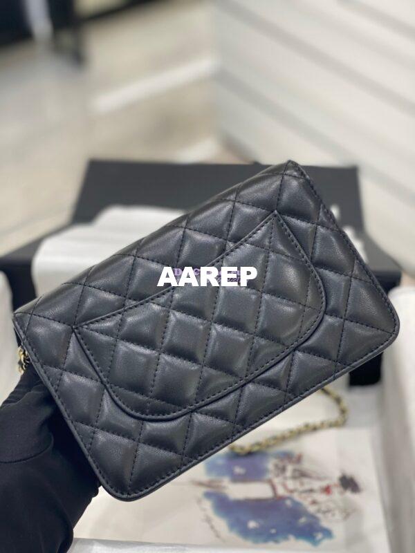 Replica Chanel Wallet On Chain WOC Lambskin AP1794 Black 8
