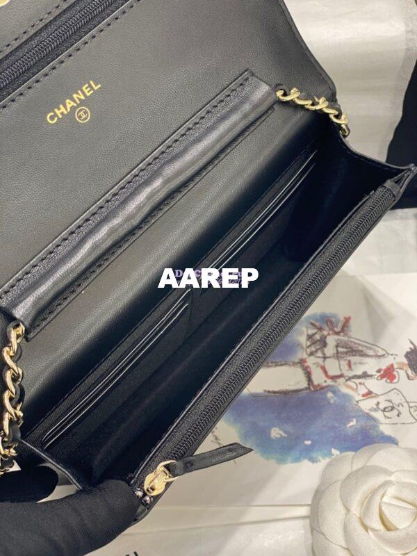 Replica Chanel Wallet On Chain WOC Lambskin AP1794 Black 10