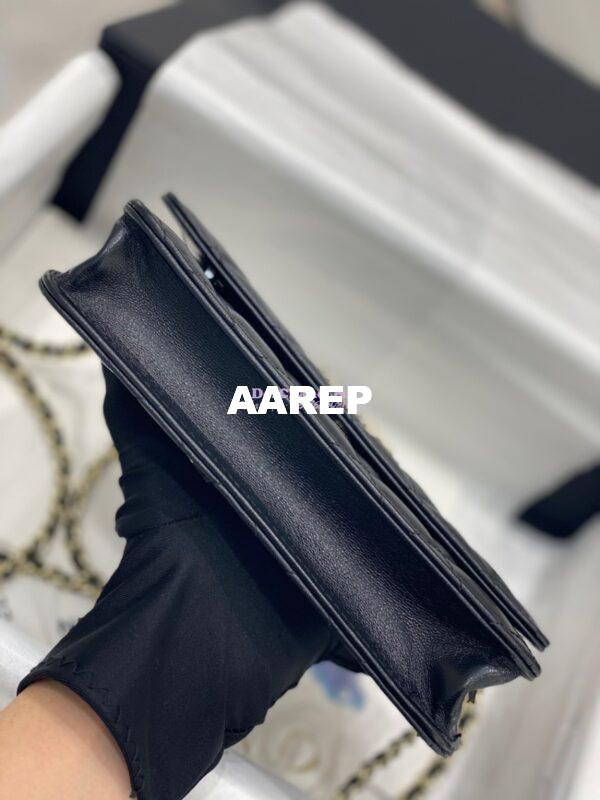 Replica Chanel Wallet On Chain WOC Lambskin AP1794 Black 12