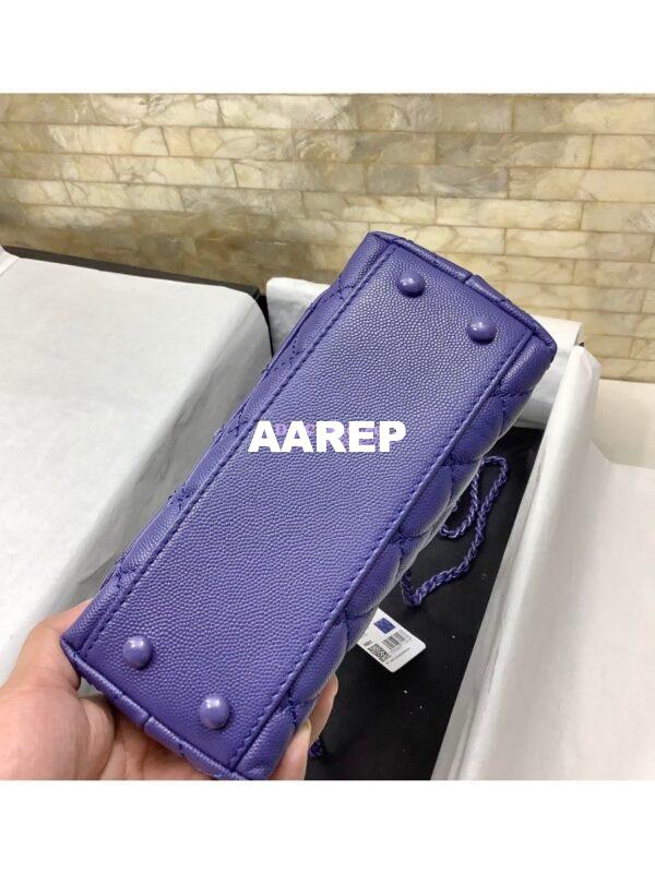 Replica Chanel Mini All Color Coco Handle Ultra Matte Bag in Grained Calfskin AS2215 Purple 11