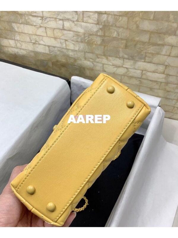 Replica Chanel Mini All Color Coco Handle Ultra Matte Bag in Grained Calfskin AS2215 Yellow 11