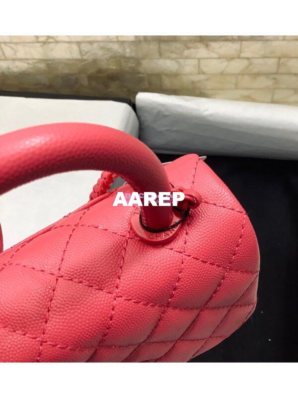 Replica Chanel Mini All Color Coco Handle Ultra Matte Bag in Grained Calfskin AS2215 Pink 9
