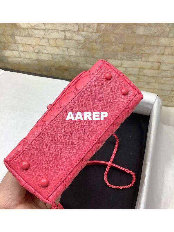 Replica Chanel Mini All Color Coco Handle Ultra Matte Bag in Grained Calfskin AS2215 Pink 10