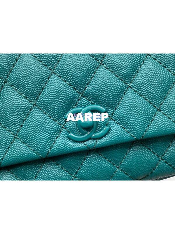 Replica Chanel Mini All Color Coco Handle Ultra Matte Bag in Grained Calfskin AS2215 Turquiose 7
