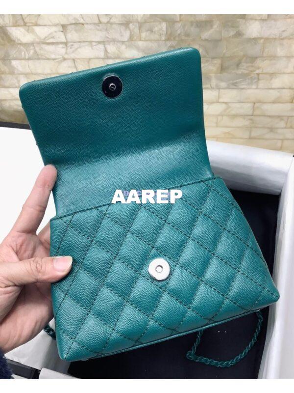 Replica Chanel Mini All Color Coco Handle Ultra Matte Bag in Grained Calfskin AS2215 Turquiose 8