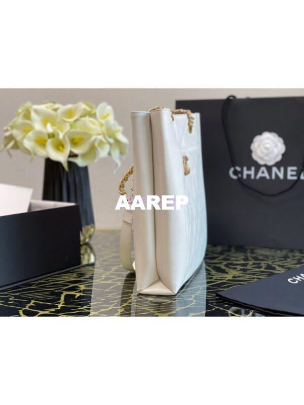 Replica Chanel Small Calfskin Shopping Bag AS2295 White 4