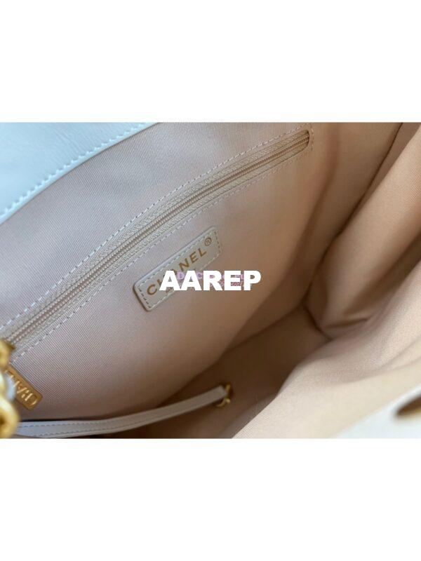 Replica Chanel Small Calfskin Shopping Bag AS2295 White 8