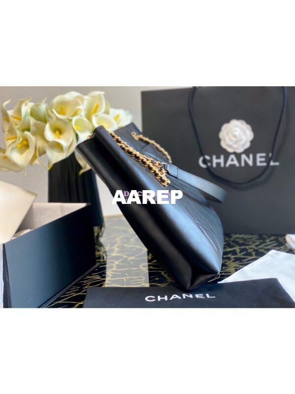 Replica Chanel Small Calfskin Shopping Bag AS2295 Black 6