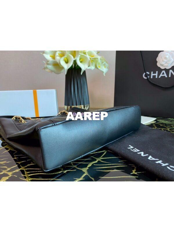 Replica Chanel Small Calfskin Shopping Bag AS2295 Black 9
