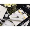 Replica Chanel Lacquered Metal Grained Calfskin Flap Bag AS2303 White Black 2