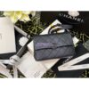 Replica Chanel 19 Small Flap Bag in Calfskin & Crochet AS1160 Black 2