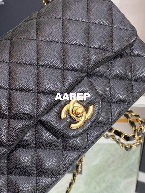 Replica Chanel Quilted Mini Classic Flap Bag Caviar without Edge Stitching 20cm Black 4