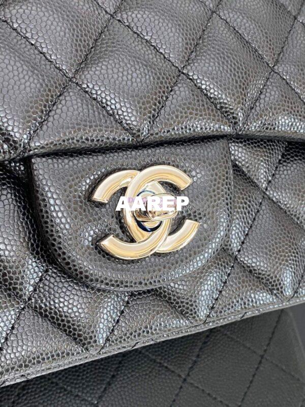 Replica Chanel Quilted Mini Classic Flap Bag Caviar without Edge Stitching 20cm Black 10