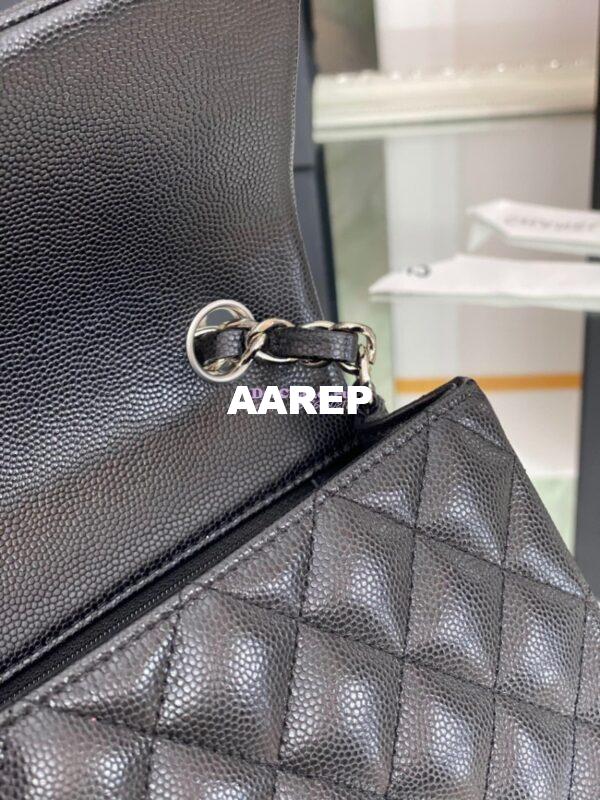 Replica Chanel Quilted Mini Classic Flap Bag Caviar without Edge Stitching 20cm Black 14
