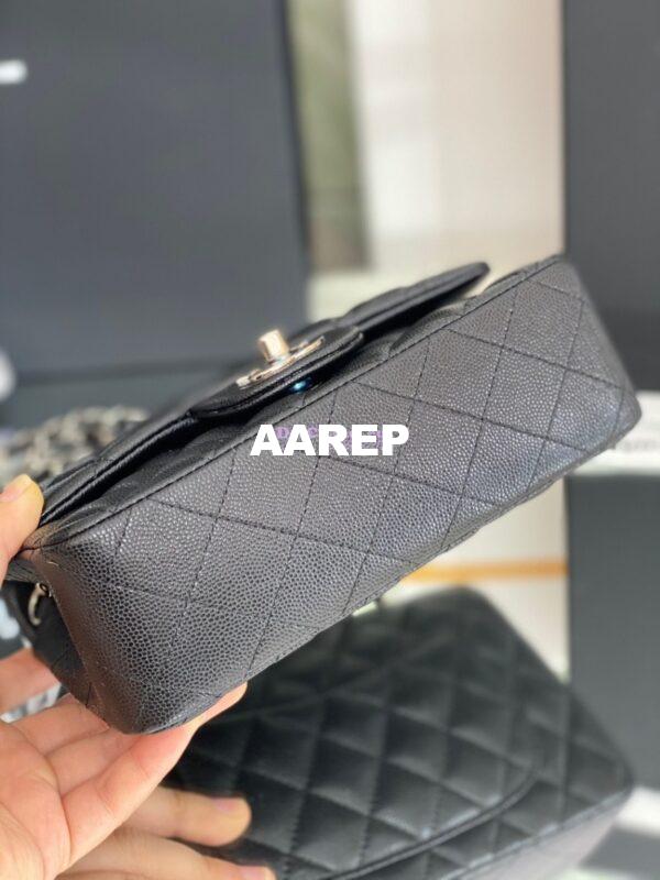 Replica Chanel Quilted Mini Classic Flap Bag Caviar without Edge Stitching 20cm Black 15