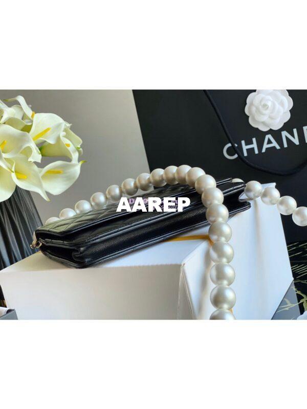 Replica Chanel Wallet On Pearl Chain WOC in Calfskin AP1814 Black 5
