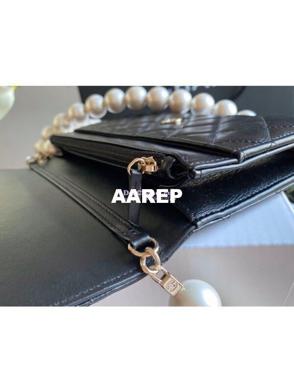 Replica Chanel Wallet On Pearl Chain WOC in Calfskin AP1814 Black 8