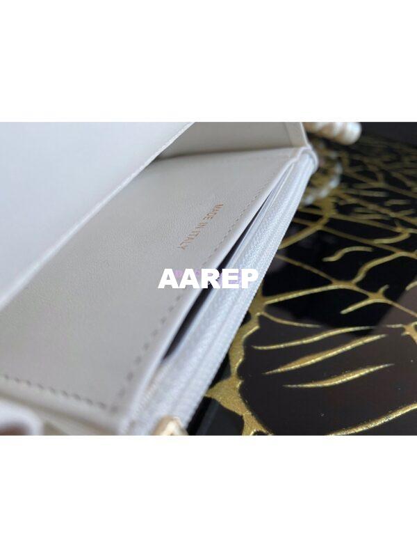 Replica Chanel Clutch With Pearl Chain WOC in Calfskin AP1898 White 11
