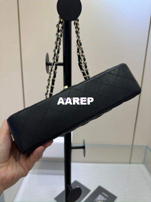Replica Chanel CF 1112 Quilted Classic Flap Bag in Grainy Calfskin Black Shining Light Gold Hardware 12