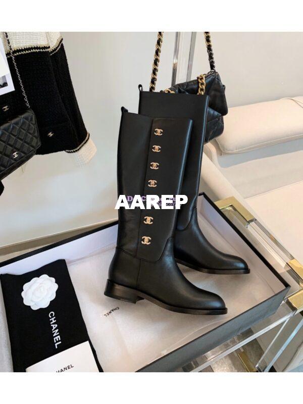 Replica Chanel Vintage 14CC Calfskin Long Boots G25185 3