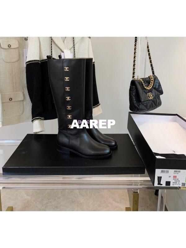 Replica Chanel Vintage 14CC Calfskin Long Boots G25185 4