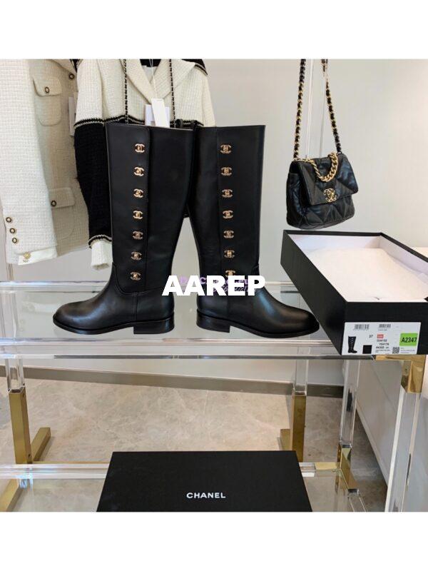 Replica Chanel Vintage 14CC Calfskin Long Boots G25185 5