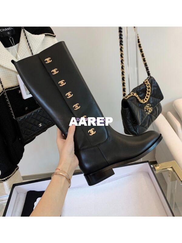Replica Chanel Vintage 14CC Calfskin Long Boots G25185 6