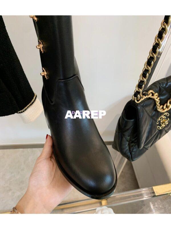 Replica Chanel Vintage 14CC Calfskin Long Boots G25185 10