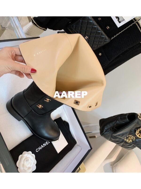 Replica Chanel Vintage 14CC Calfskin Long Boots G25185 11