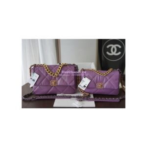 Replica Chanel 19 Large Flap Bag AS1161 Lambskin Purple