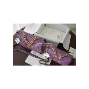 Replica Chanel 19 Large Flap Bag AS1161 Lambskin Purple 2