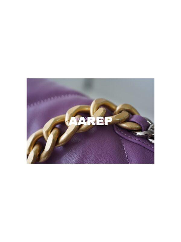 Replica Chanel 19 Large Flap Bag AS1161 Lambskin Purple 7