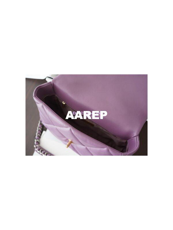 Replica Chanel 19 Large Flap Bag AS1161 Lambskin Purple 11