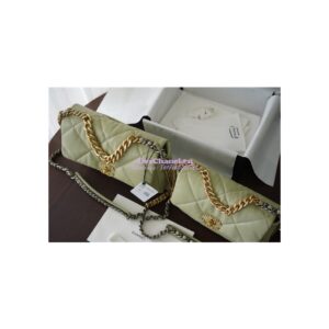 Replica Chanel 19 Large Flap Bag AS1161 Lambskin Mint Green 2
